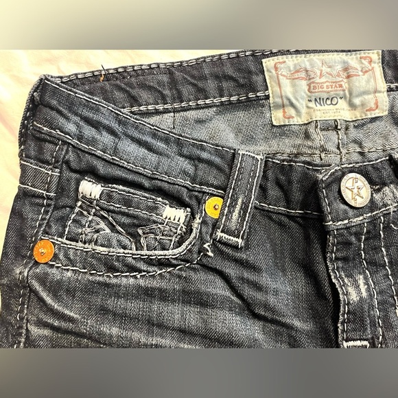 Big Star “NICO” Vintage Collection Women’s Distressed Denim Blue Jeans Size 27 - Picture 4 of 16